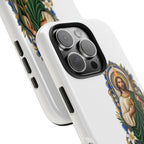San Judas phone case with cobalt chapel mosaic artwork, detail view 22
