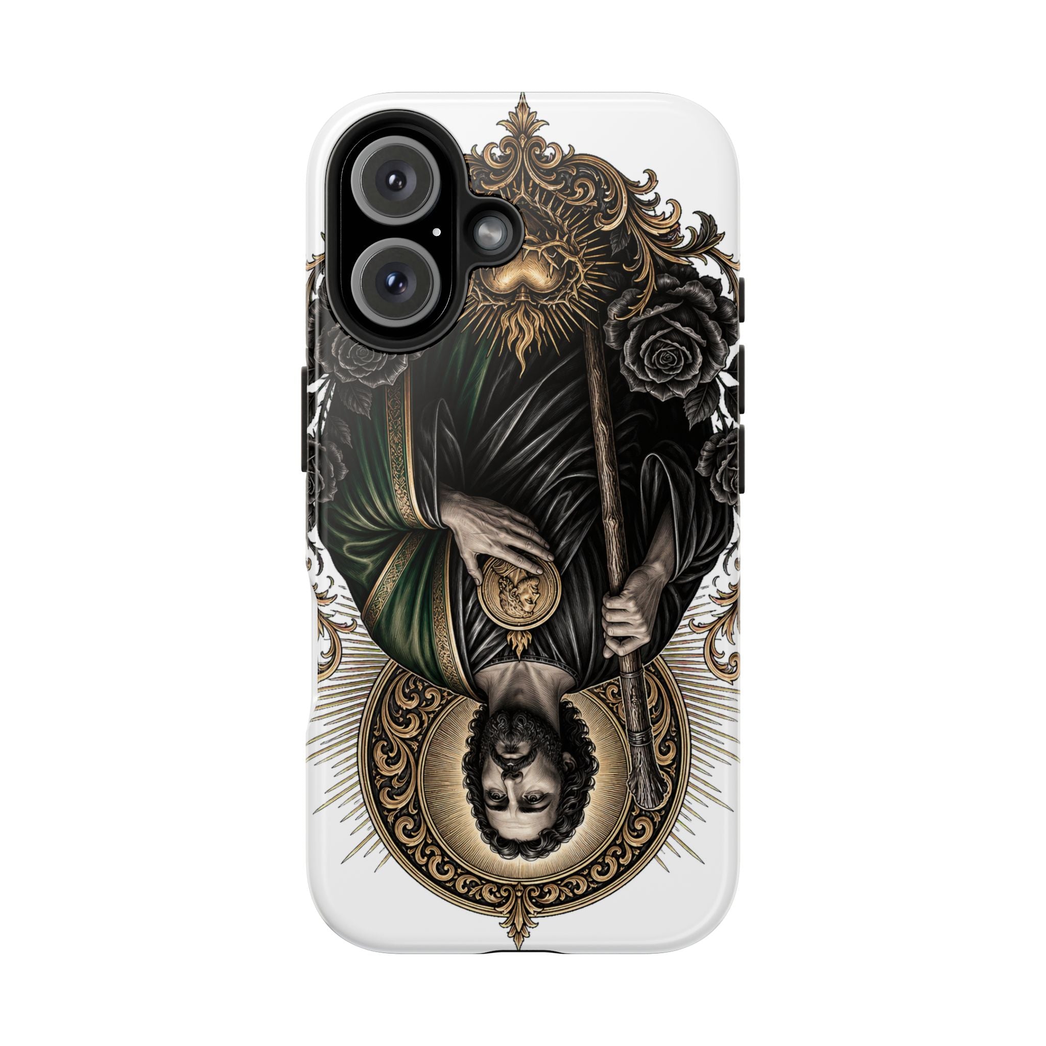San Judas Tadeo Black & Gold Sacred Heart Tough Phone Case