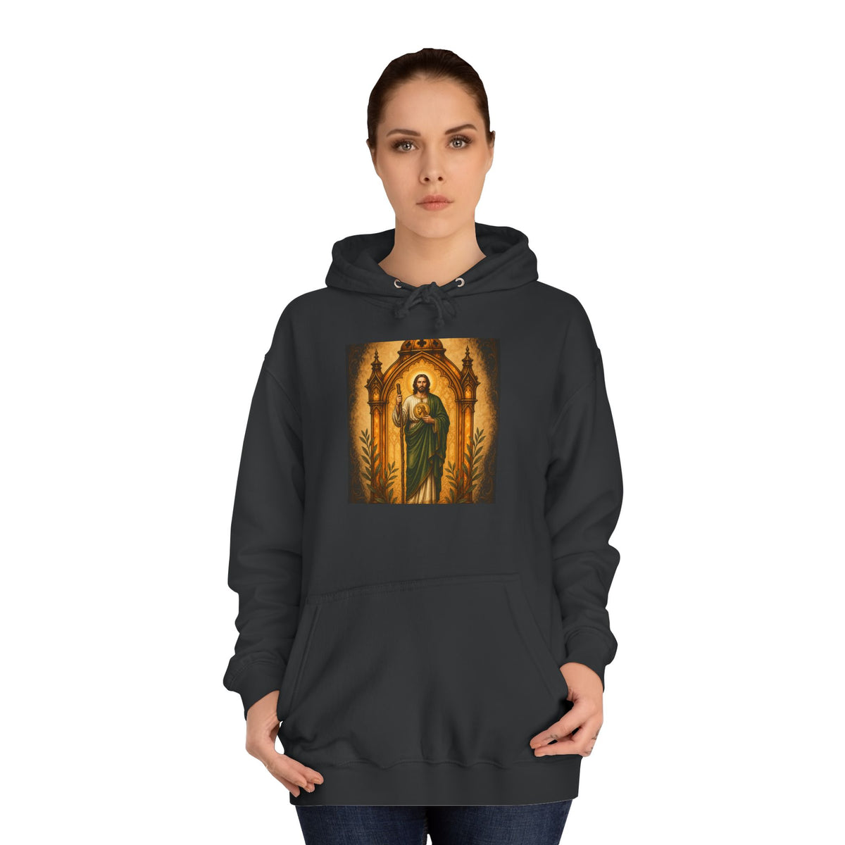 San Judas Tadeo Amber Pilgrim Lantern Unisex Hoodie