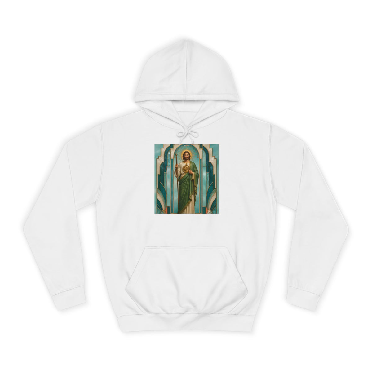 San Judas Tadeo Aqua Radiant Sanctuary Unisex Hoodie