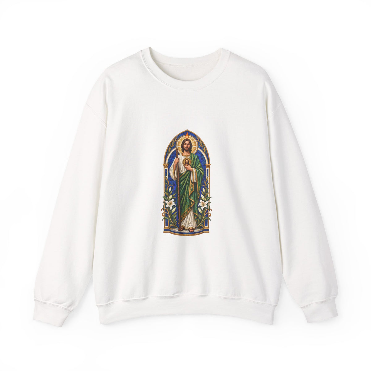 San Judas Tadeo Cobalt Chapel Mosaic Crewneck Sweatshirt