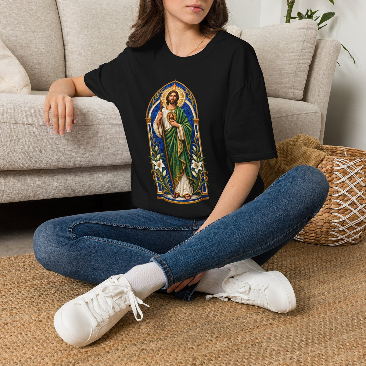 San Judas Tadeo Cobalt Chapel Mosaic Unisex T-Shirt